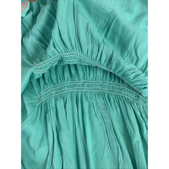 Raviya Swimsuit Coverup Size M Green Teal Women's Embroidered Trim Tunic Beach - Picture 13 of 16